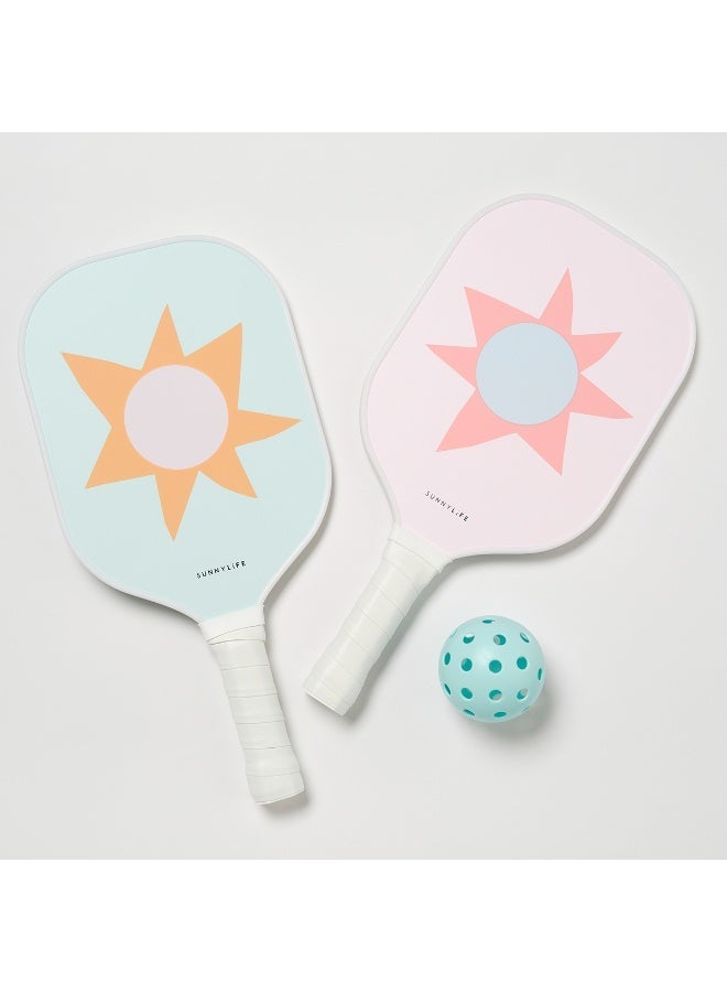 Sunnylife Pickleball Set Rio Sun Multi W – Pickleball Set Rio Sun Multi W – Lightweight Kids Bat and Ball Set for Outdoor Play, Perfect for Family Games and Summer Fun - Image 1